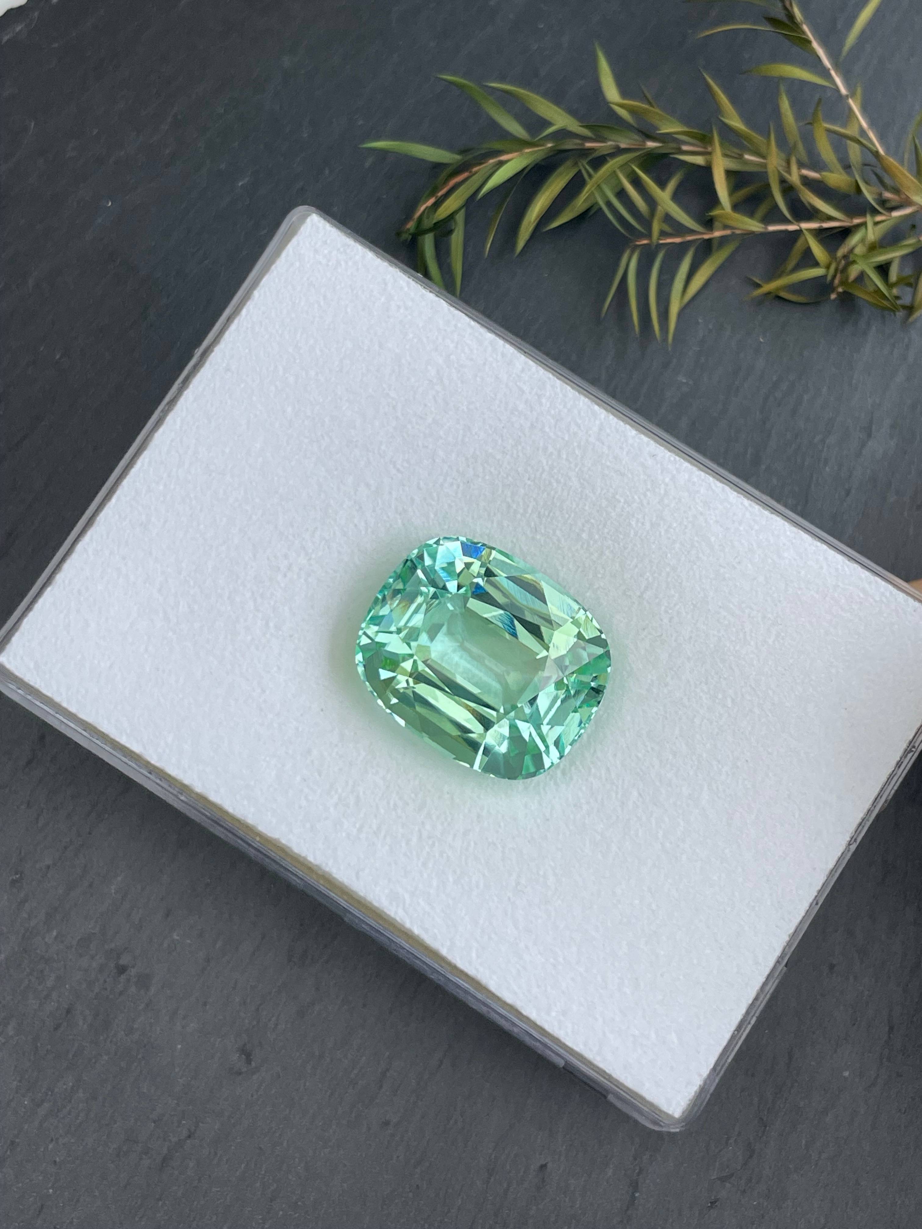 Neon green paraiba tourmaline, 59.92ct cushion cut — view 5