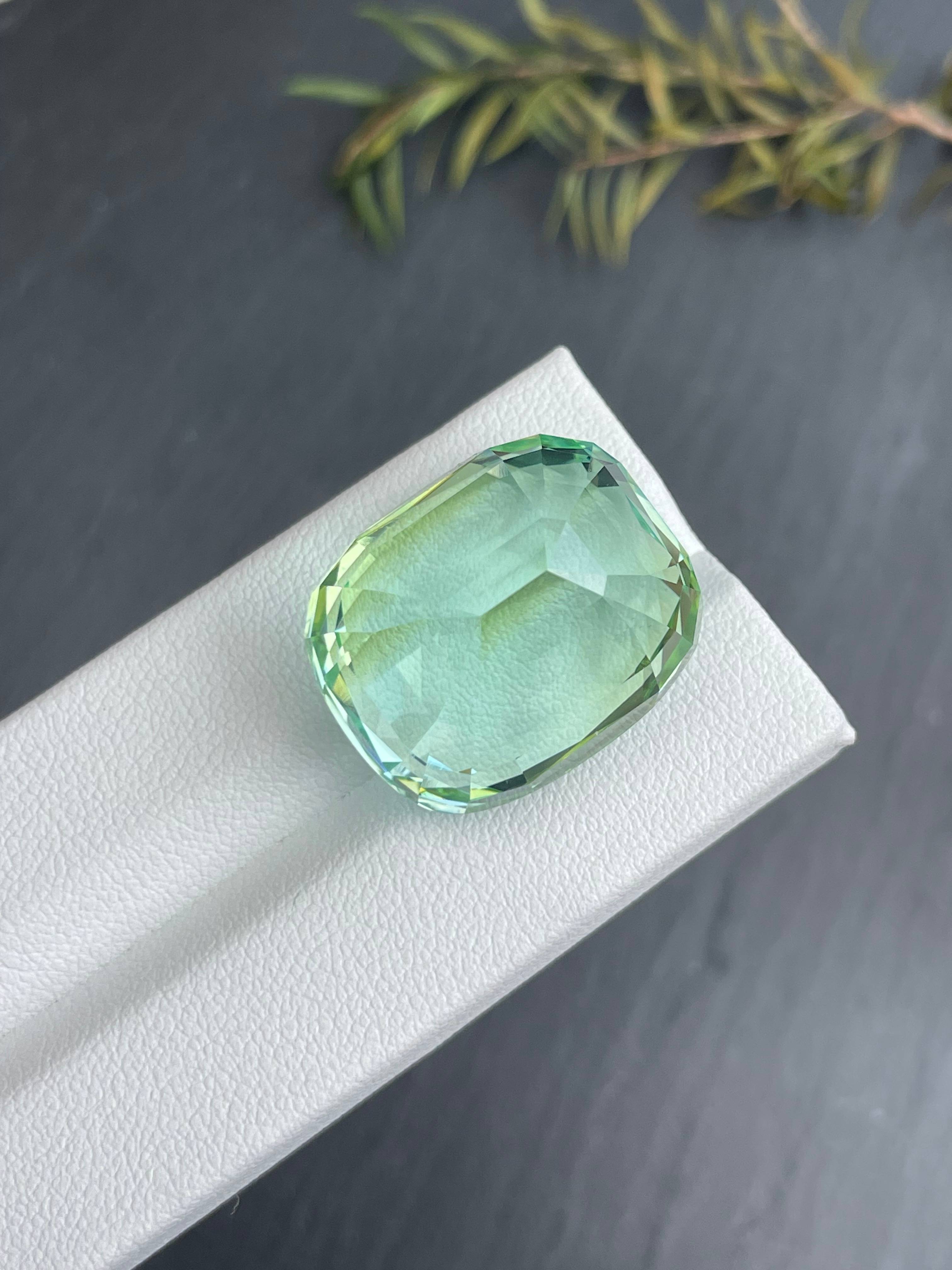 Neon green paraiba tourmaline, 59.92ct cushion cut — view 7