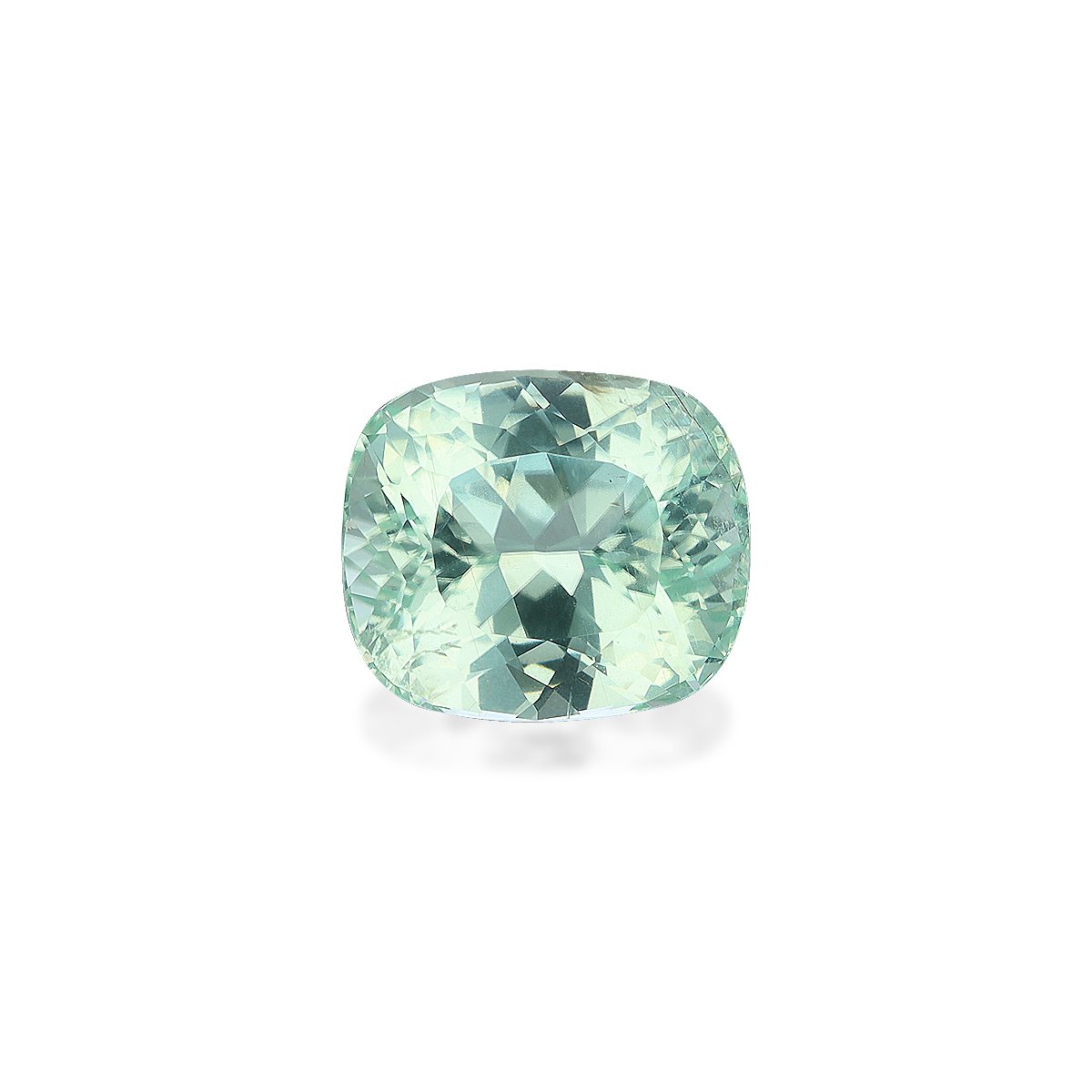 Neon green paraiba tourmaline, 3.55ct cushion cut — main view
