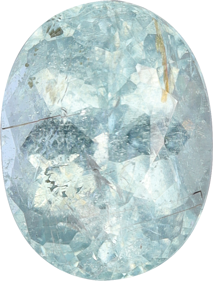 Oval cut paraiba tourmaline, 8.11 by 6.11 mm, shown at actual size