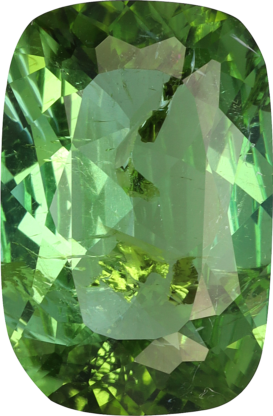 Cushion cut paraiba tourmaline, 12.52 by 8.94 mm, shown at actual size
