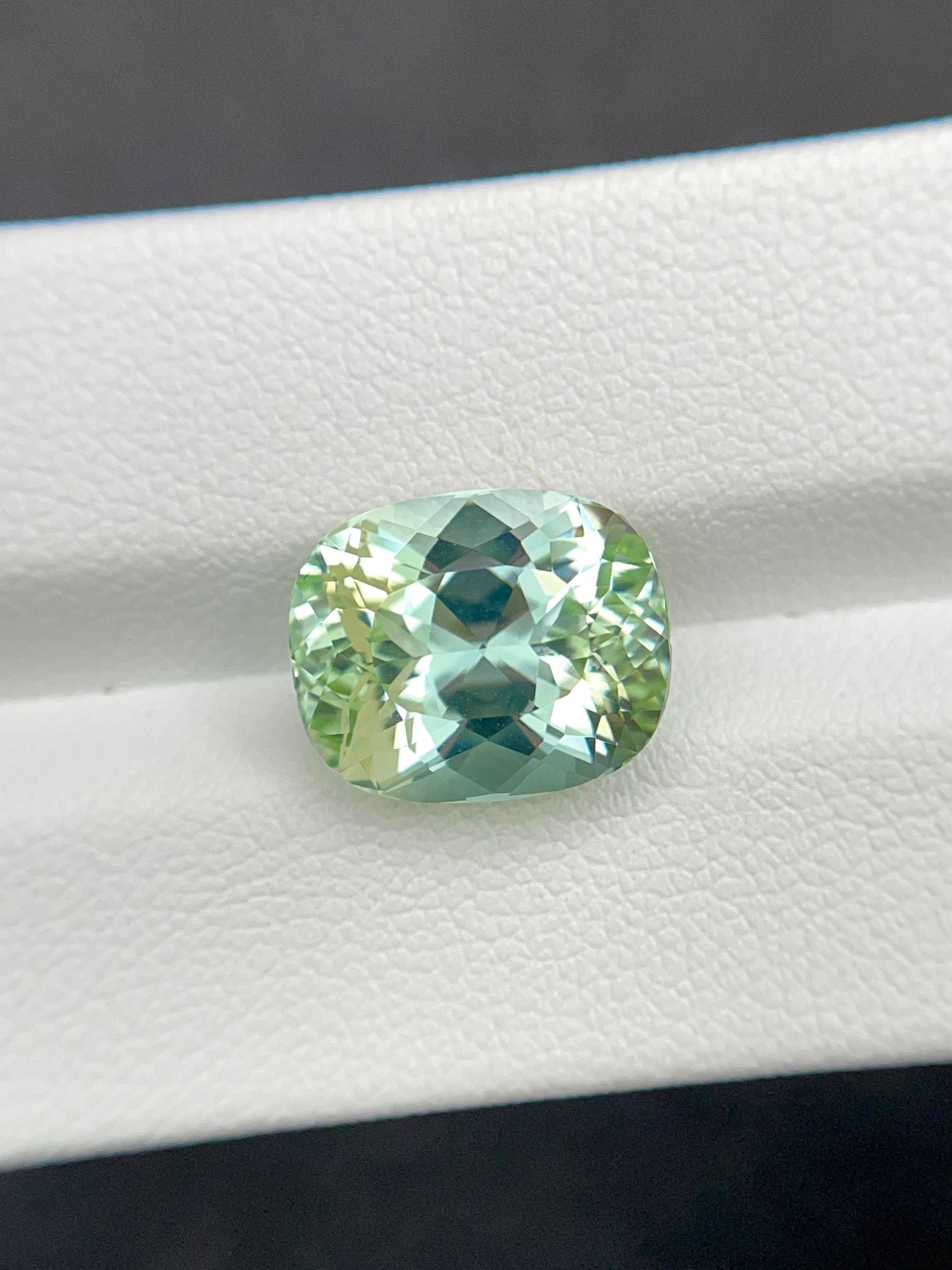 seafoam green paraiba tourmaline, 8.01ct cushion cut — view 5