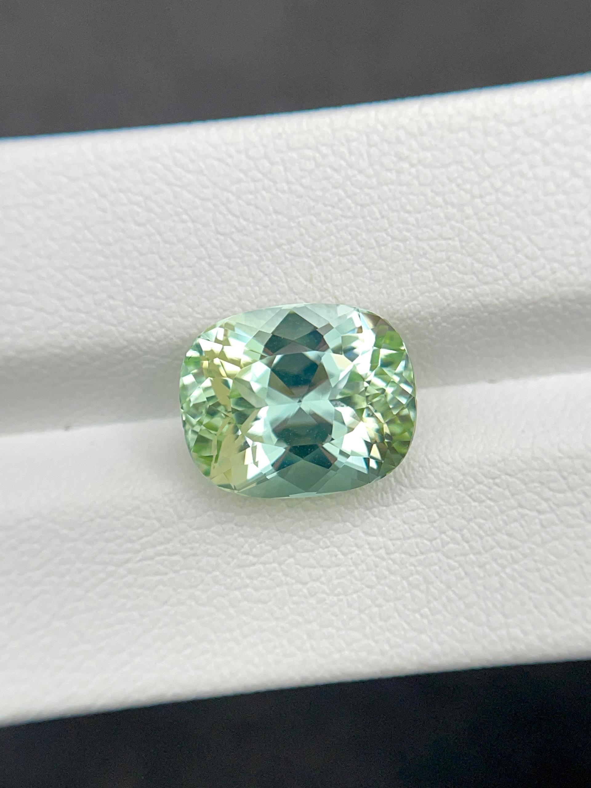 seafoam green paraiba tourmaline, 8.01ct cushion cut — view 5