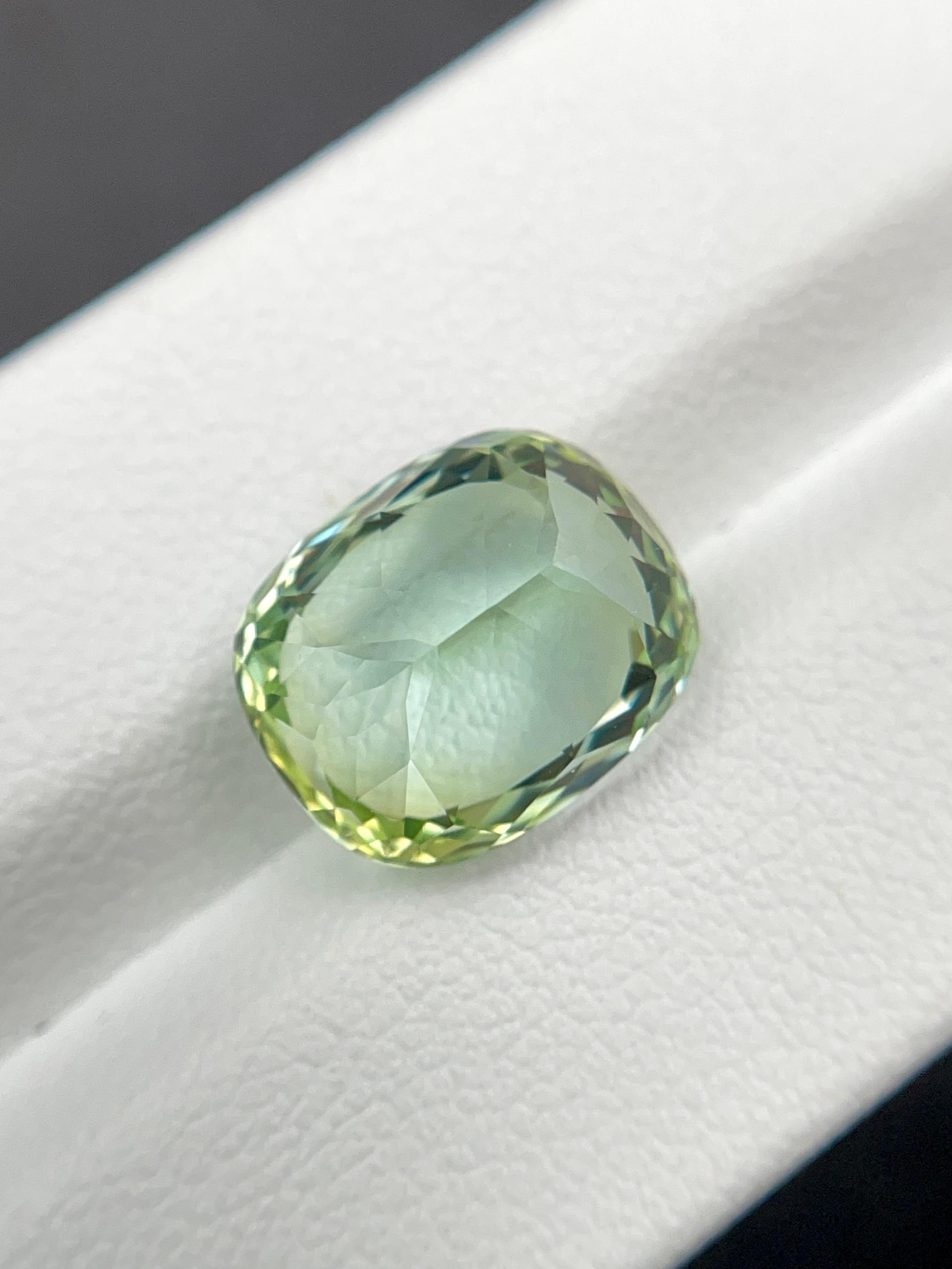 seafoam green paraiba tourmaline, 8.01ct cushion cut — view 6