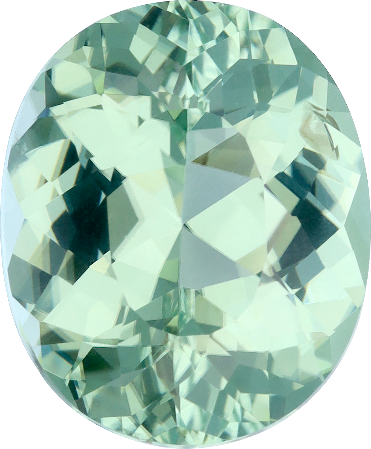Oval cut paraiba tourmaline, 14.29 by 11.8 mm, shown at actual size