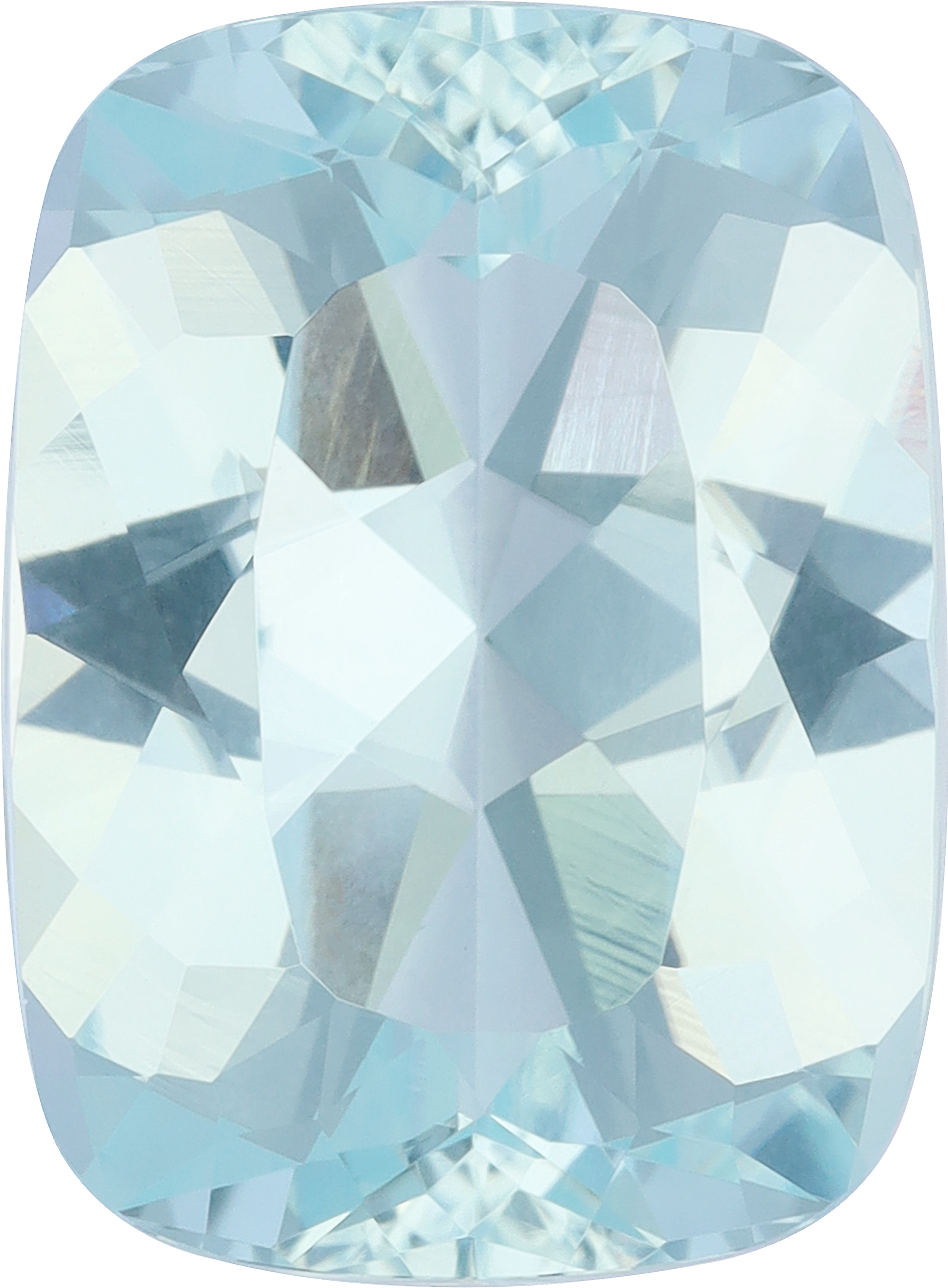 Cushion cut paraiba tourmaline, 18.11 by 13.22 mm, shown at actual size