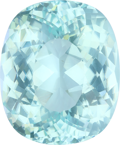 Cushion cut paraiba tourmaline, 29.25 by 24.29 mm, shown at actual size