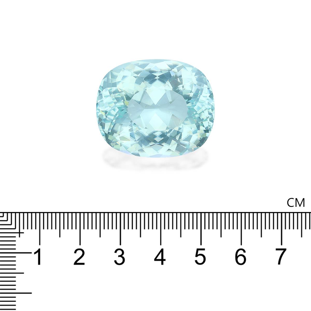 seafoam green paraiba tourmaline, 75.6ct cushion cut — view 4