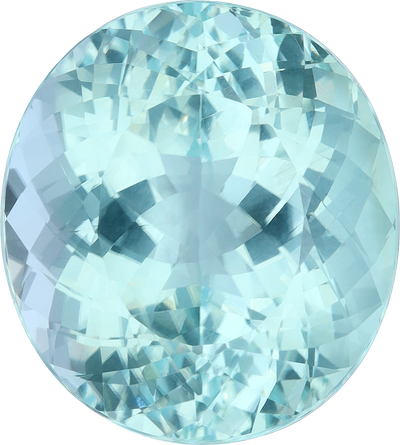 Oval cut paraiba tourmaline, 21.67 by 19.4 mm, shown at actual size