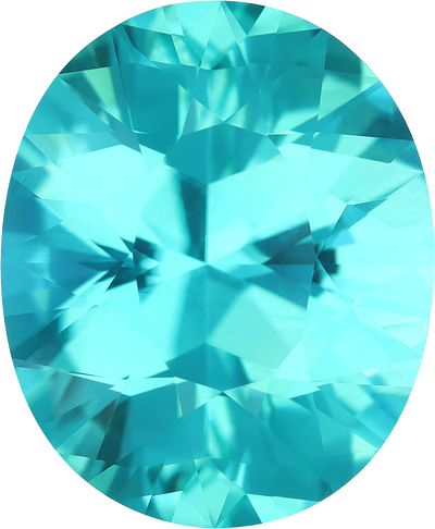 Oval cut paraiba tourmaline, 25.3 by 20.91 mm, shown at actual size
