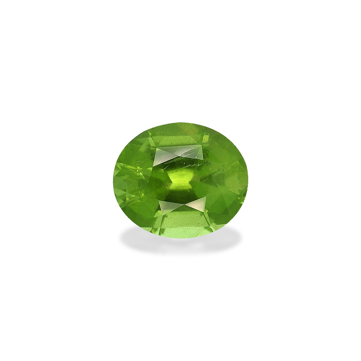 lime green peridot, 6.74ct oval cut — main view