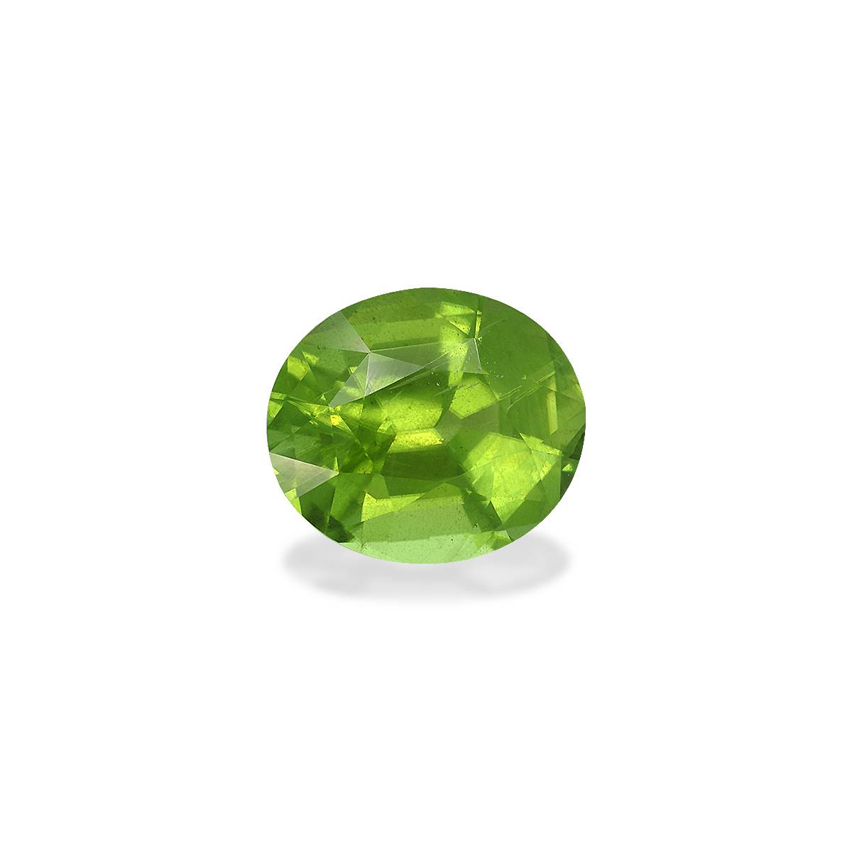 lime green peridot, 6.74ct oval cut — view 3