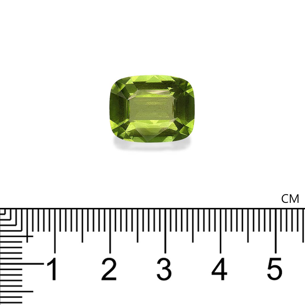 lime green peridot, 8.85ct cushion cut — view 4