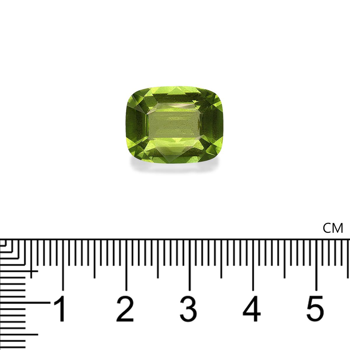 lime green peridot, 8.85ct cushion cut — view 4