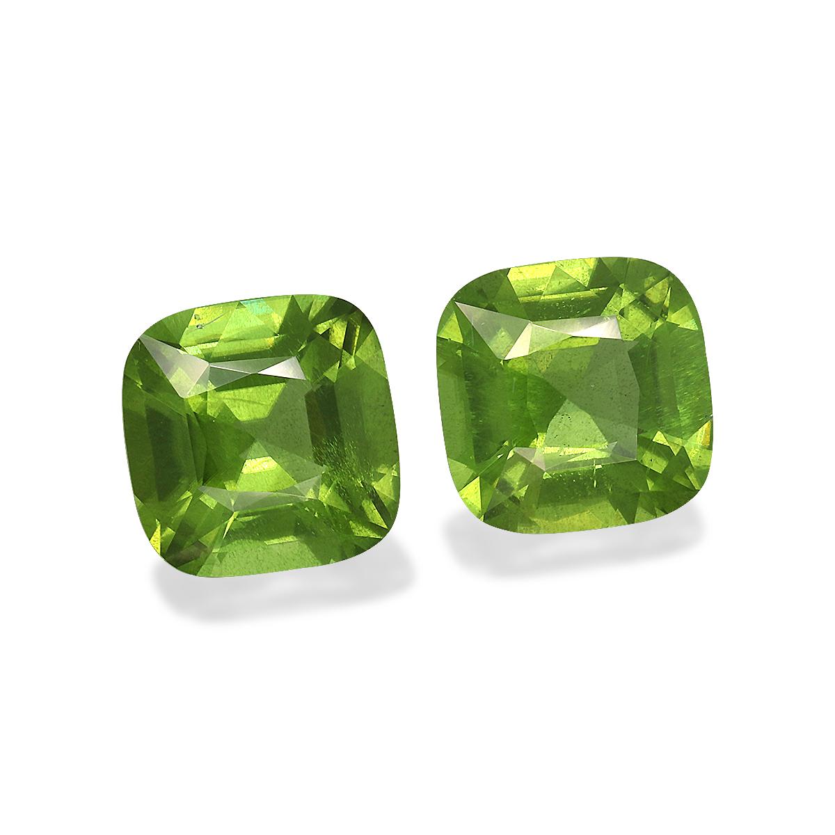 forest green peridot, 11.37ct cushion cut — view 3