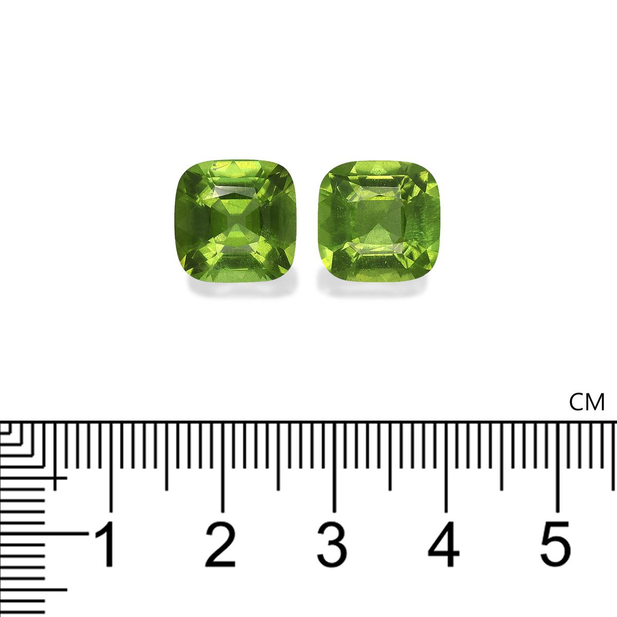 forest green peridot, 11.37ct cushion cut — view 4