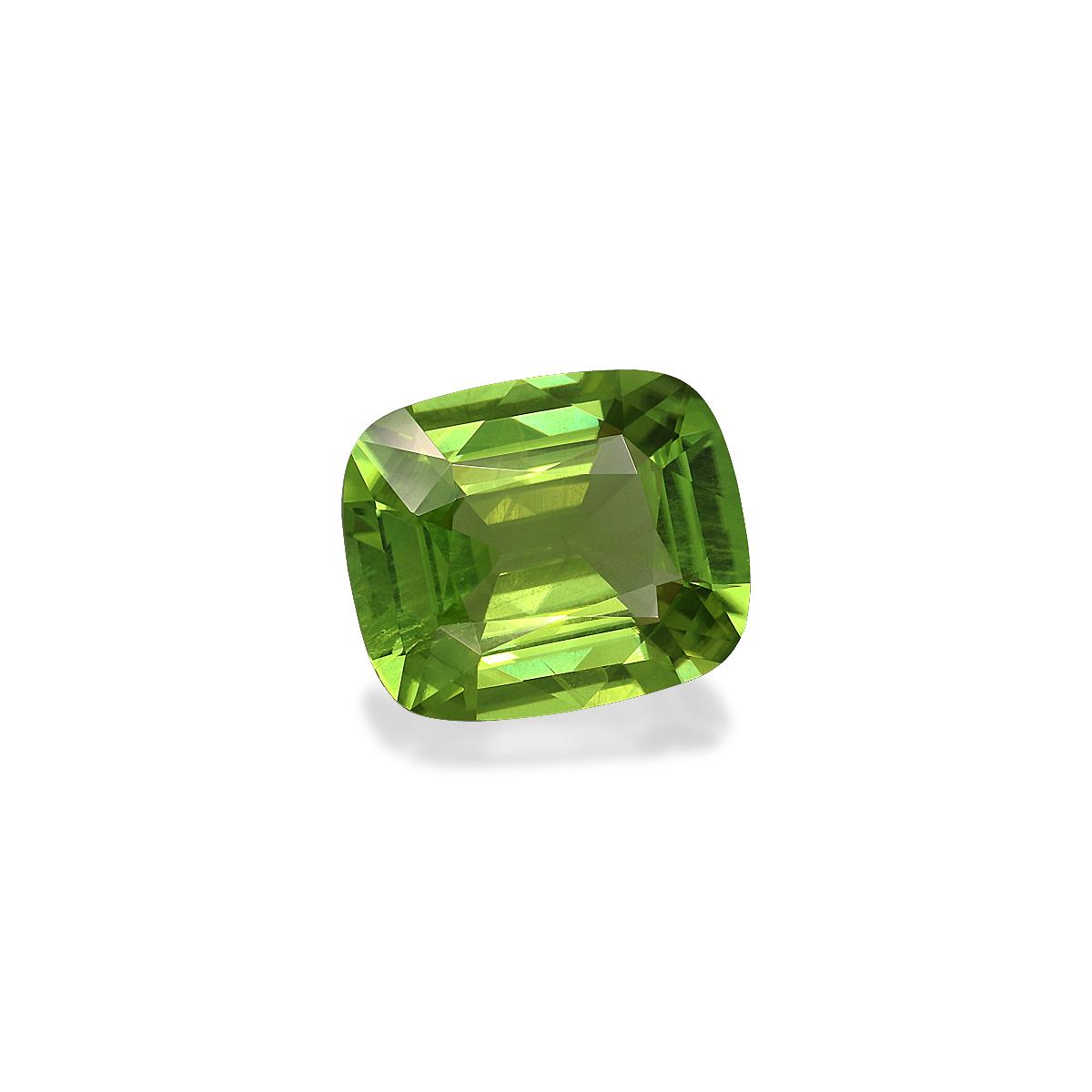 pistachio green peridot, 5.09ct cushion cut — view 3