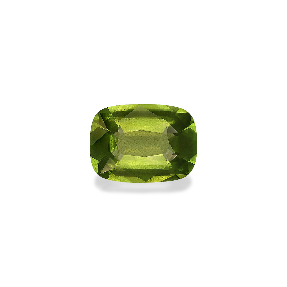 lime green peridot, 8.04ct cushion cut — main view