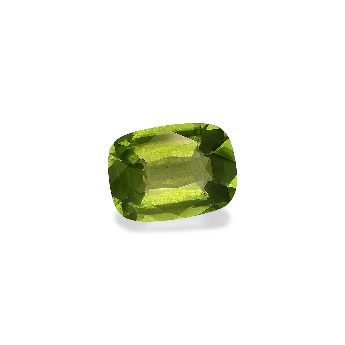 lime green peridot, 8.04ct cushion cut — view 3