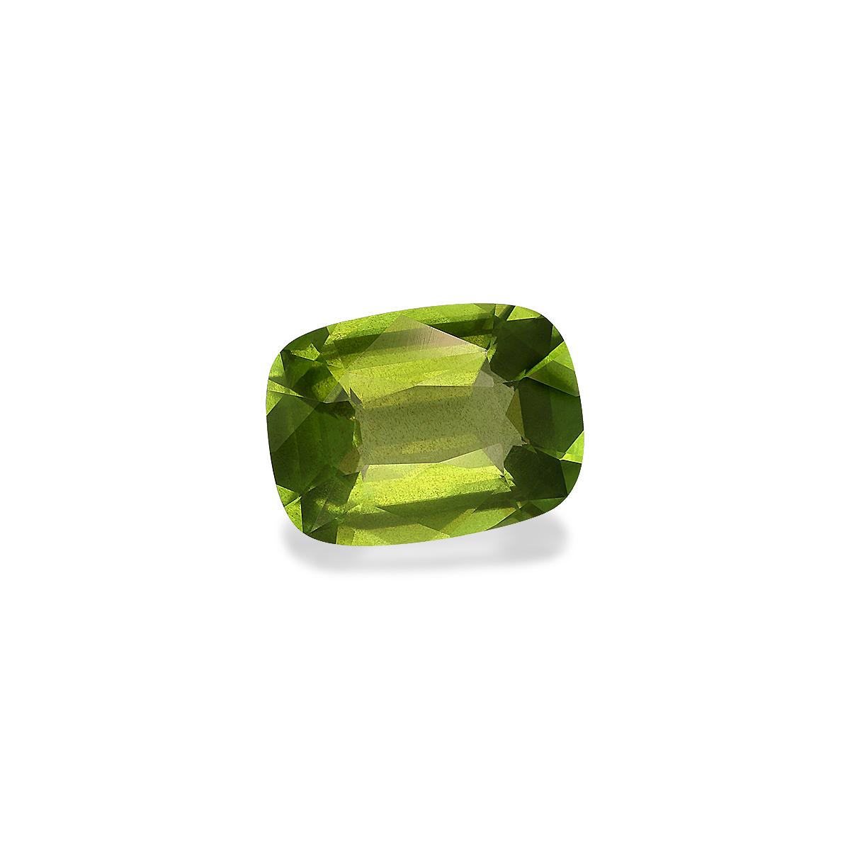 lime green peridot, 8.04ct cushion cut — view 3
