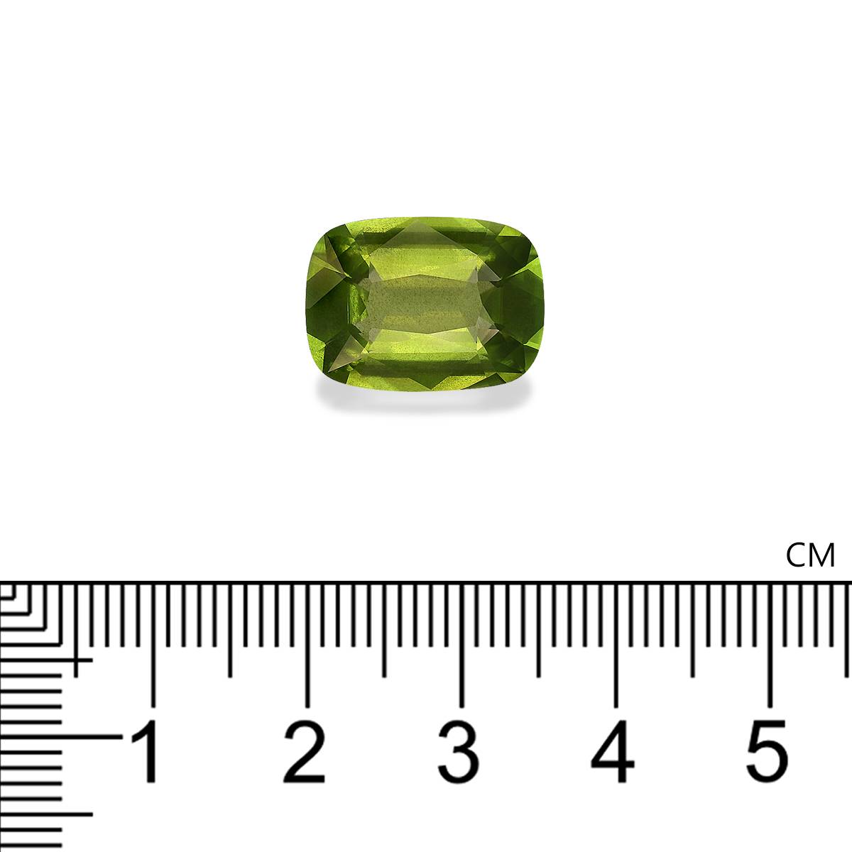 lime green peridot, 8.04ct cushion cut — view 4