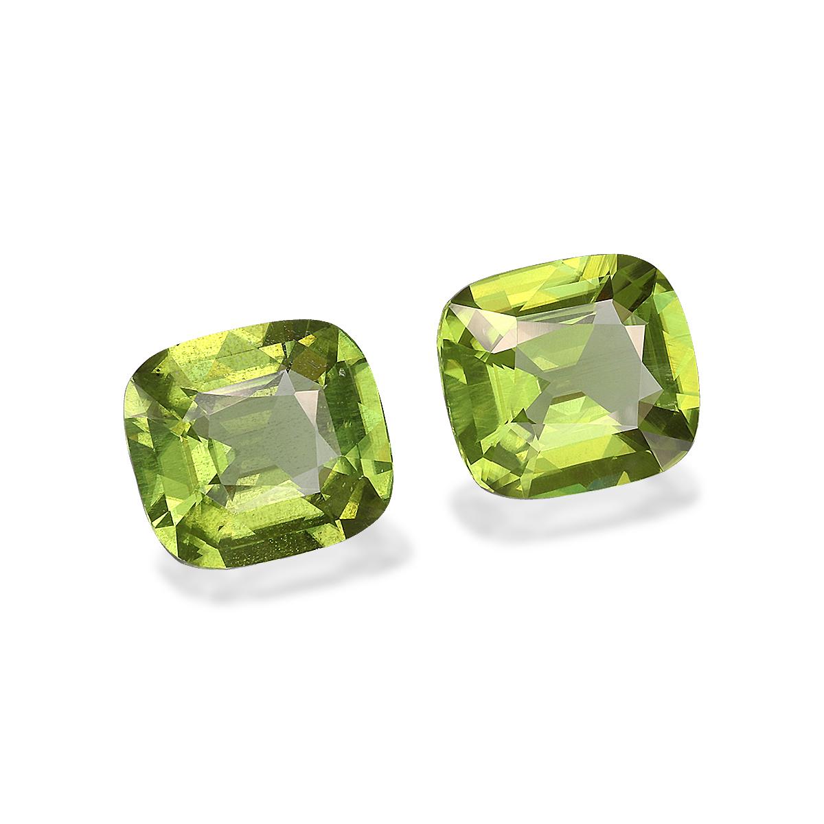 pistachio green peridot, 7.94ct cushion cut — view 3