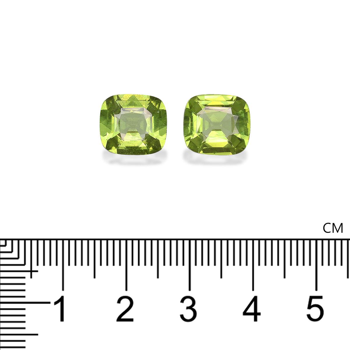 pistachio green peridot, 7.94ct cushion cut — view 4