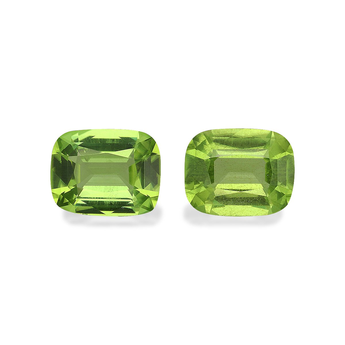 pistachio green peridot, 7.37ct cushion cut — main view
