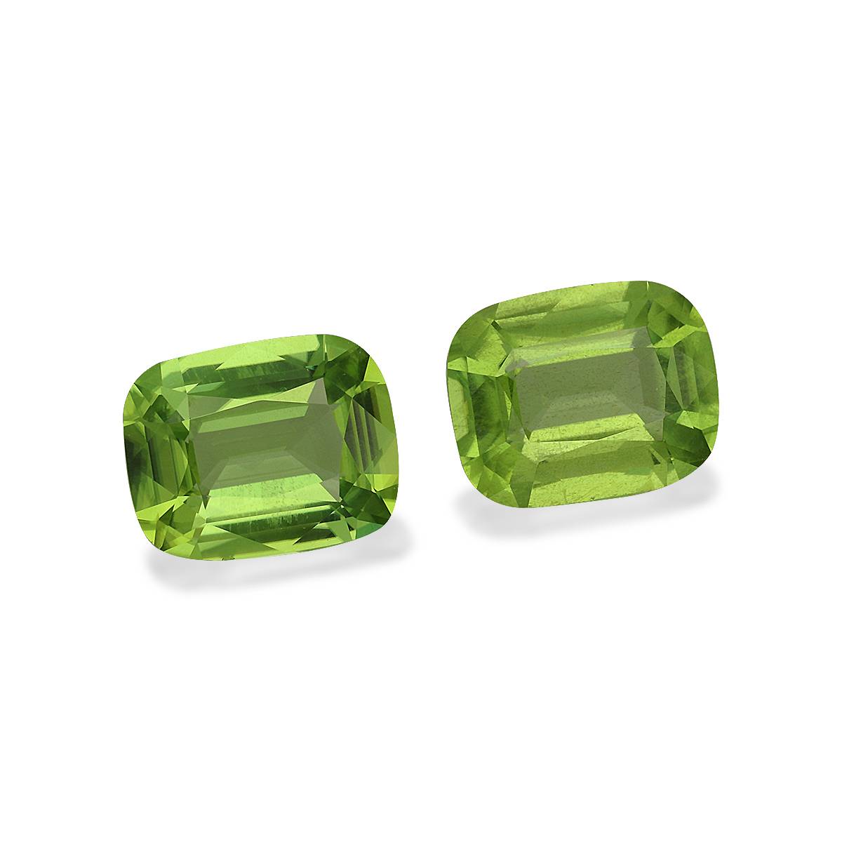 pistachio green peridot, 7.37ct cushion cut — view 3