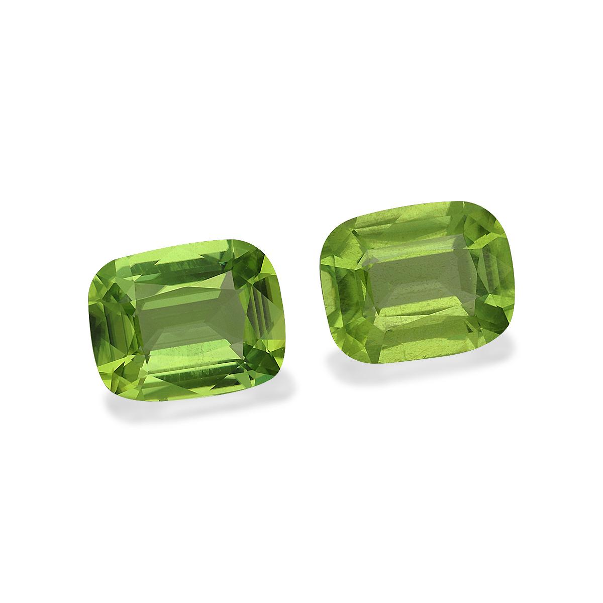 pistachio green peridot, 7.37ct cushion cut — view 3