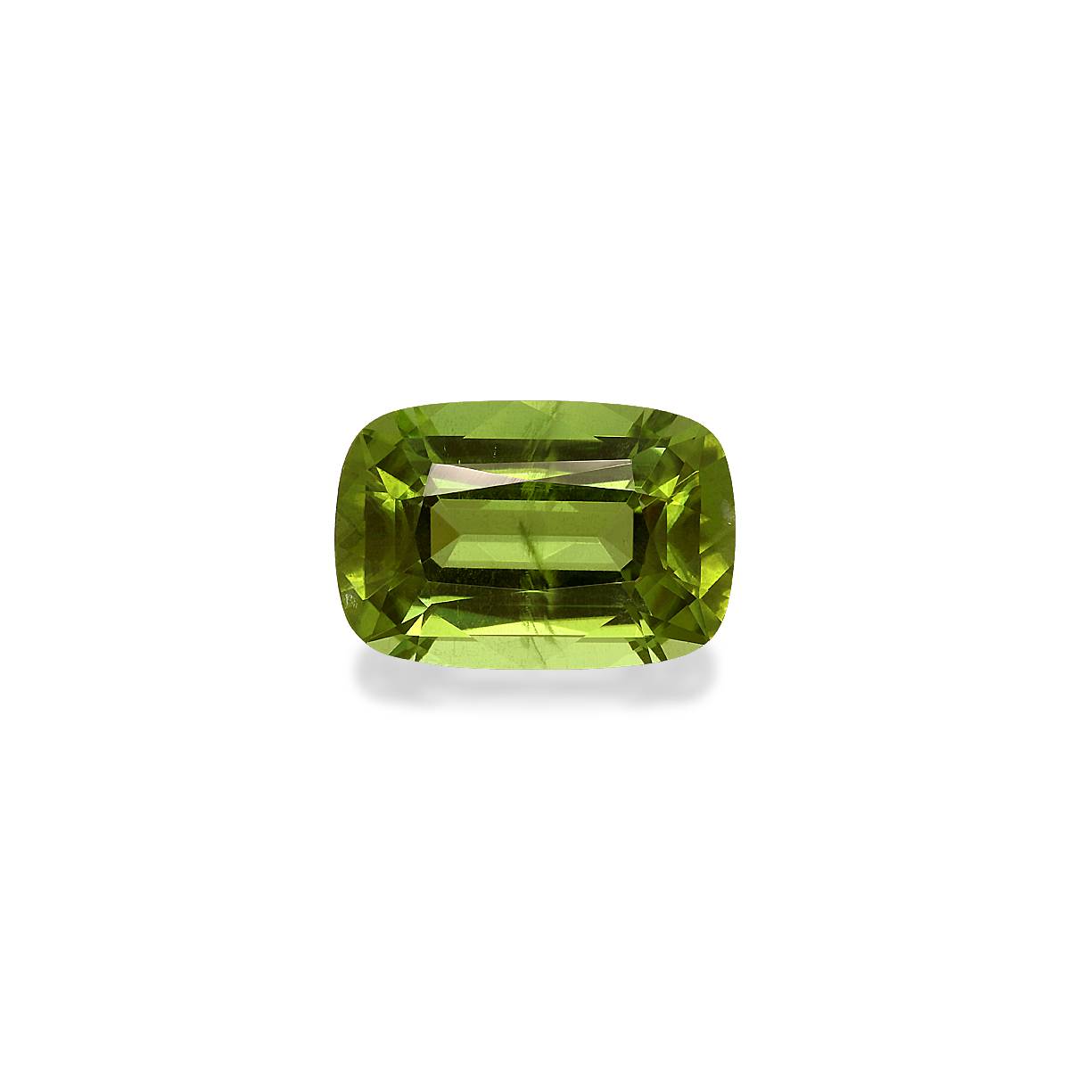 lime green peridot, 4.77ct cushion cut — main view