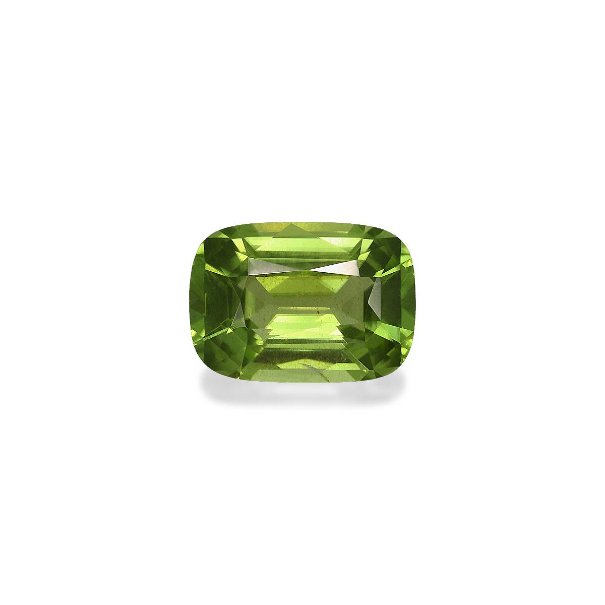 pistachio green peridot, 4.24ct cushion cut — main view
