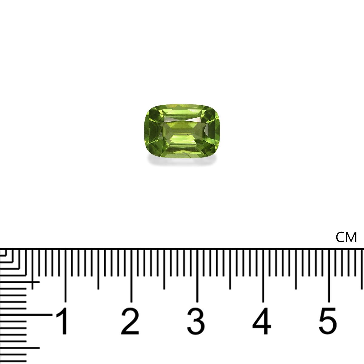 pistachio green peridot, 4.24ct cushion cut — view 4