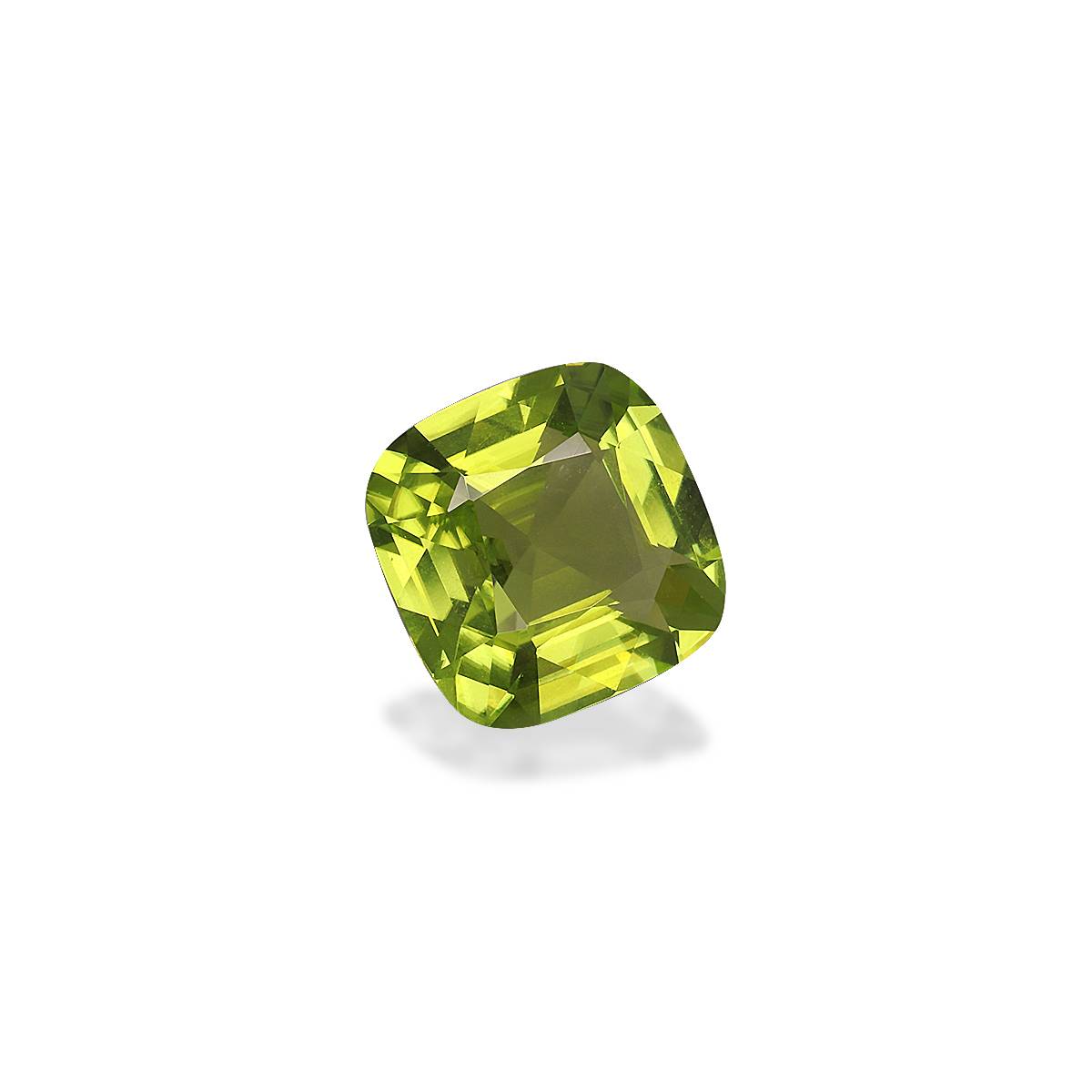green peridot, 4.75ct cushion cut — view 3