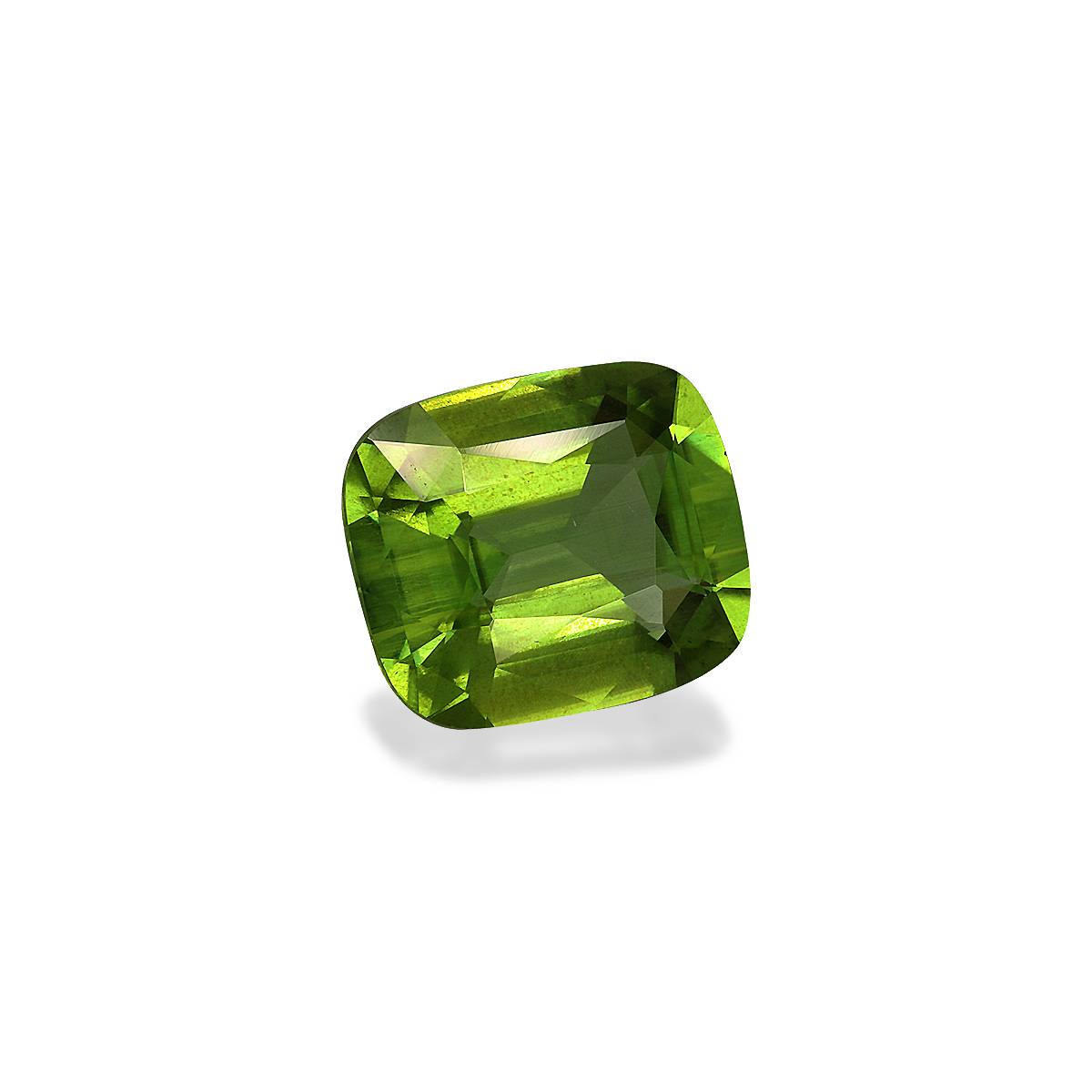 green peridot, 5.4ct cushion cut — view 3