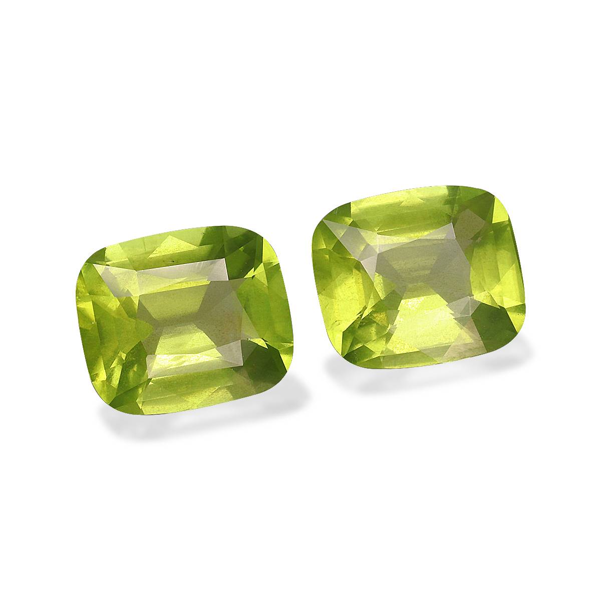 lime green peridot, 7.57ct cushion cut — view 3