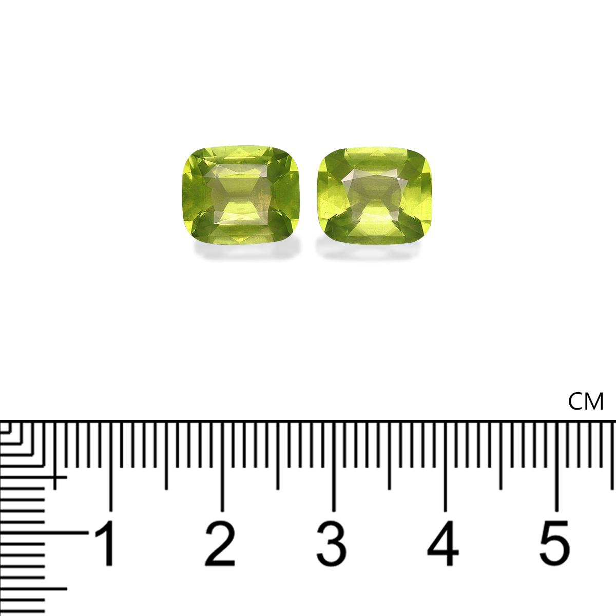 lime green peridot, 7.57ct cushion cut — view 4