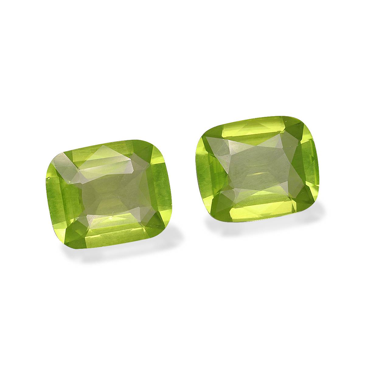lime green peridot, 6.92ct cushion cut — view 3