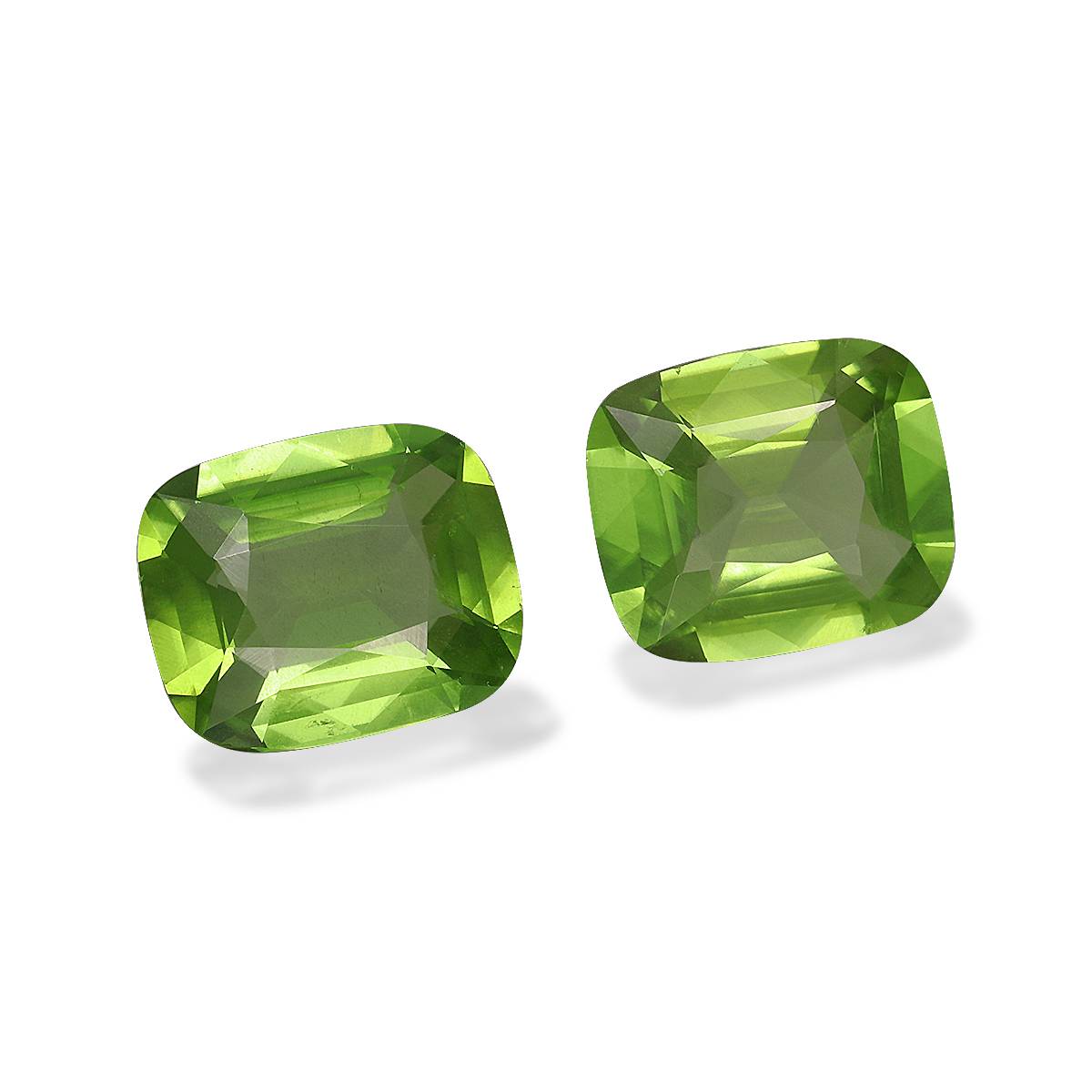 lime green peridot, 7.07ct cushion cut — view 3