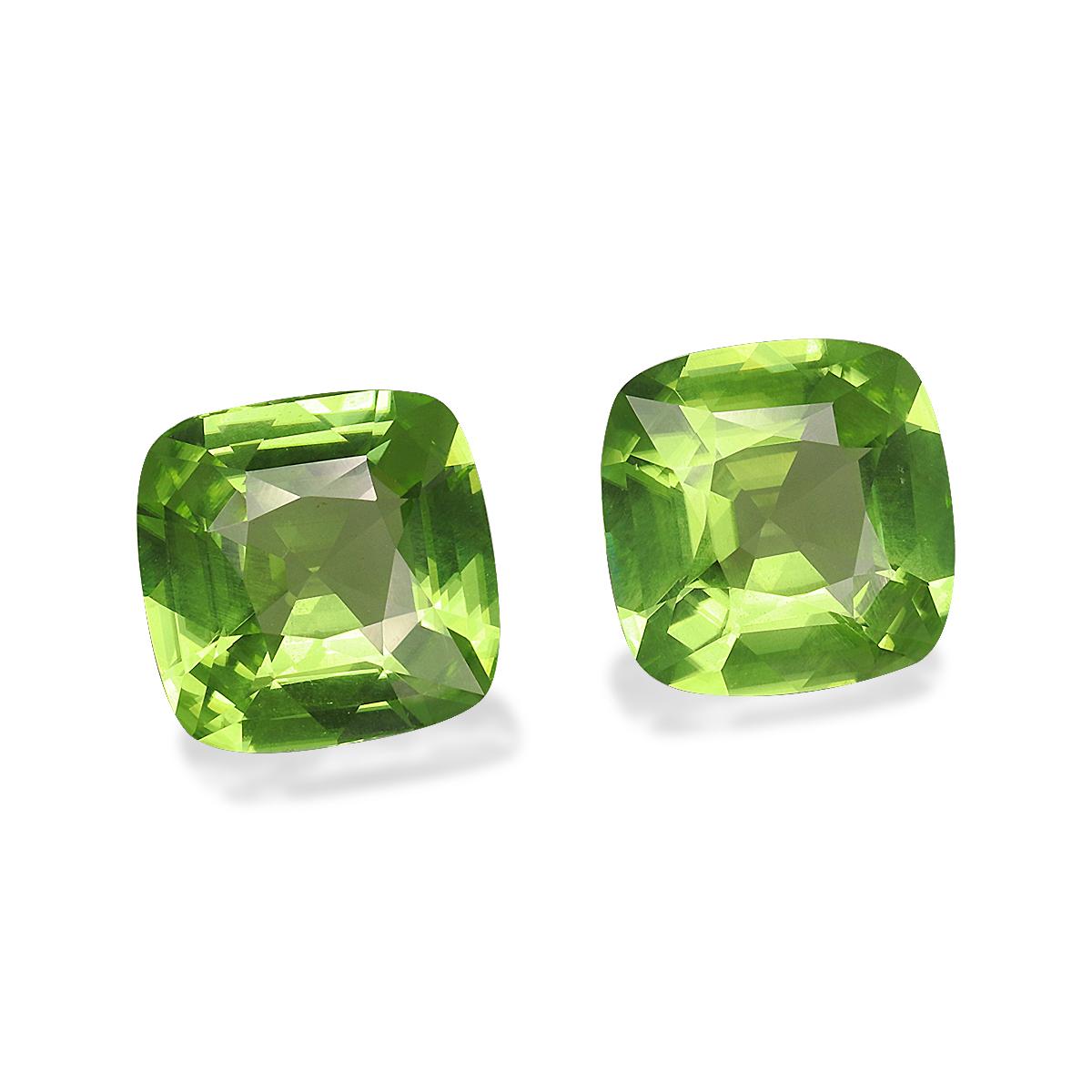 lime green peridot, 6.04ct cushion cut — view 3