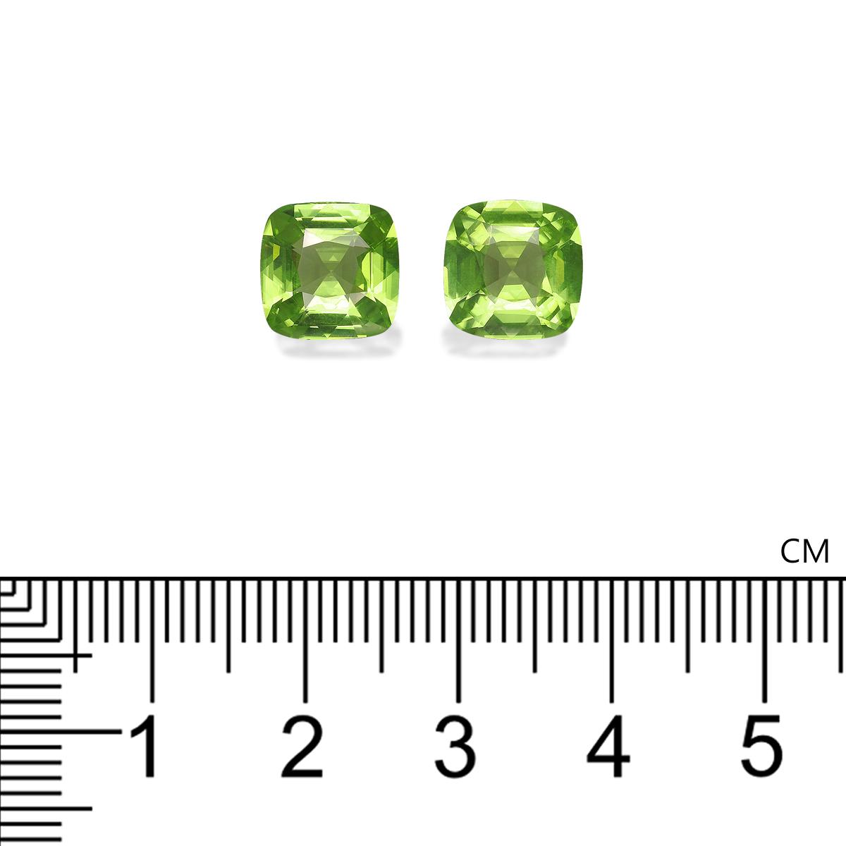lime green peridot, 6.04ct cushion cut — view 4