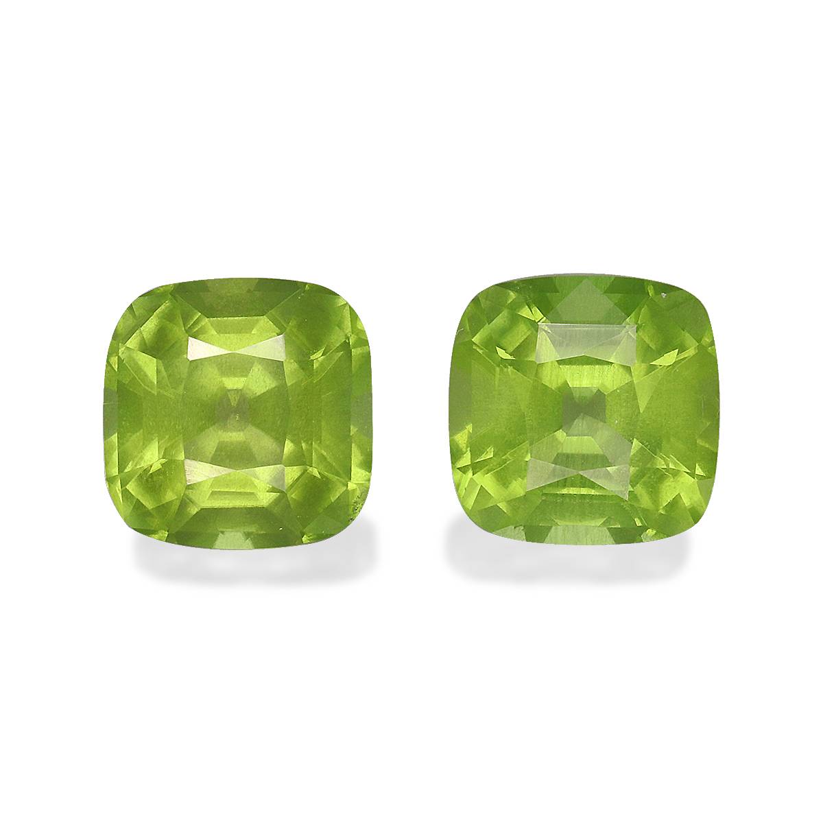 lime green peridot, 5.2ct cushion cut — main view