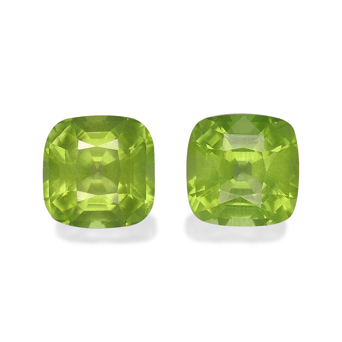 lime green peridot, 5.2ct cushion cut — main view