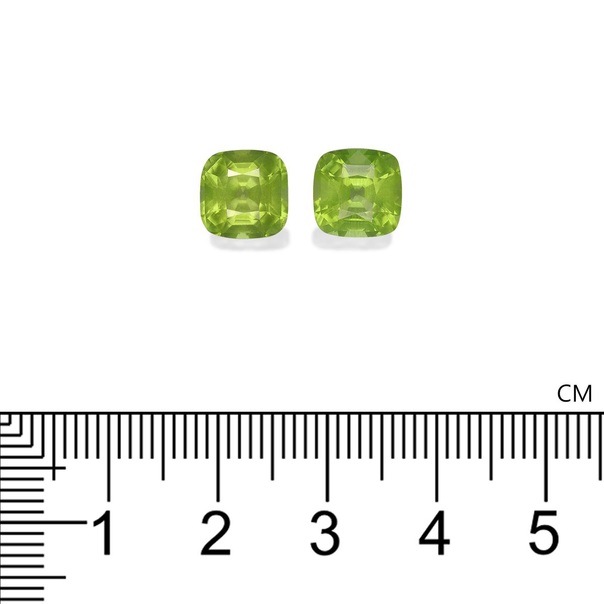 lime green peridot, 5.2ct cushion cut — view 4