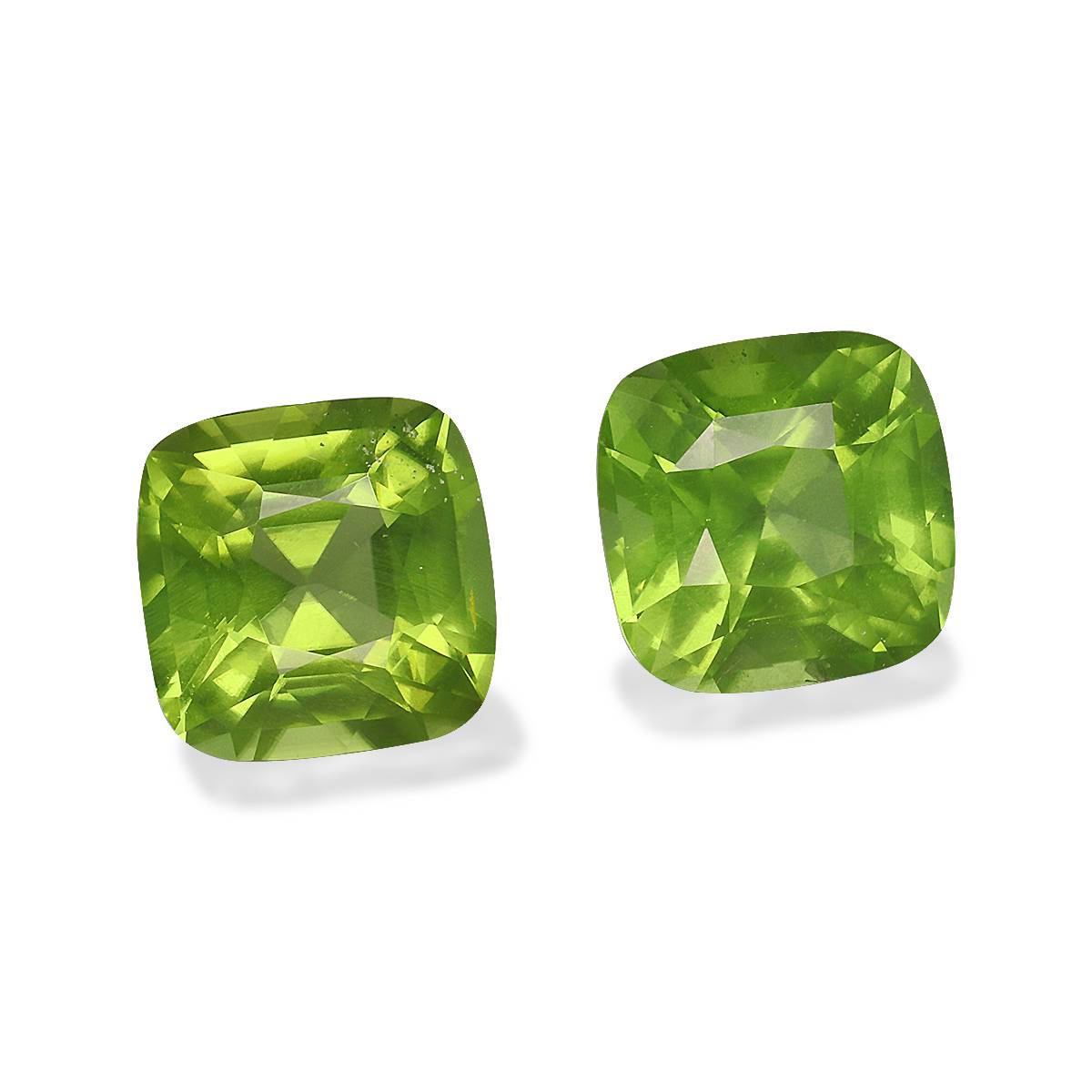 lime green peridot, 6.93ct cushion cut — view 3