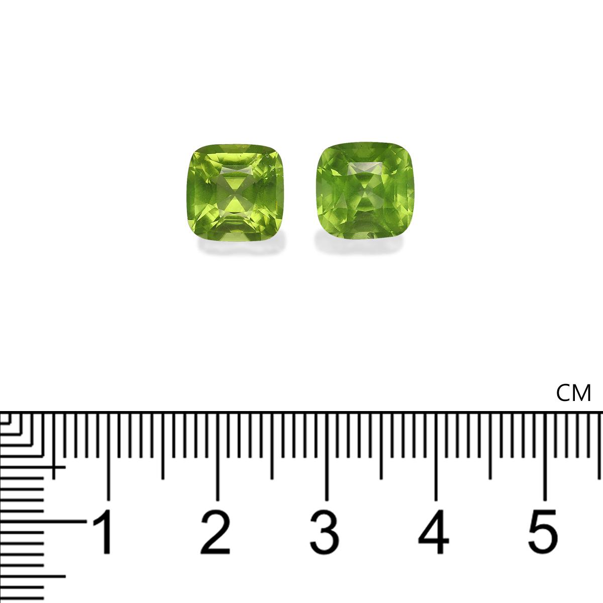 lime green peridot, 6.93ct cushion cut — view 4