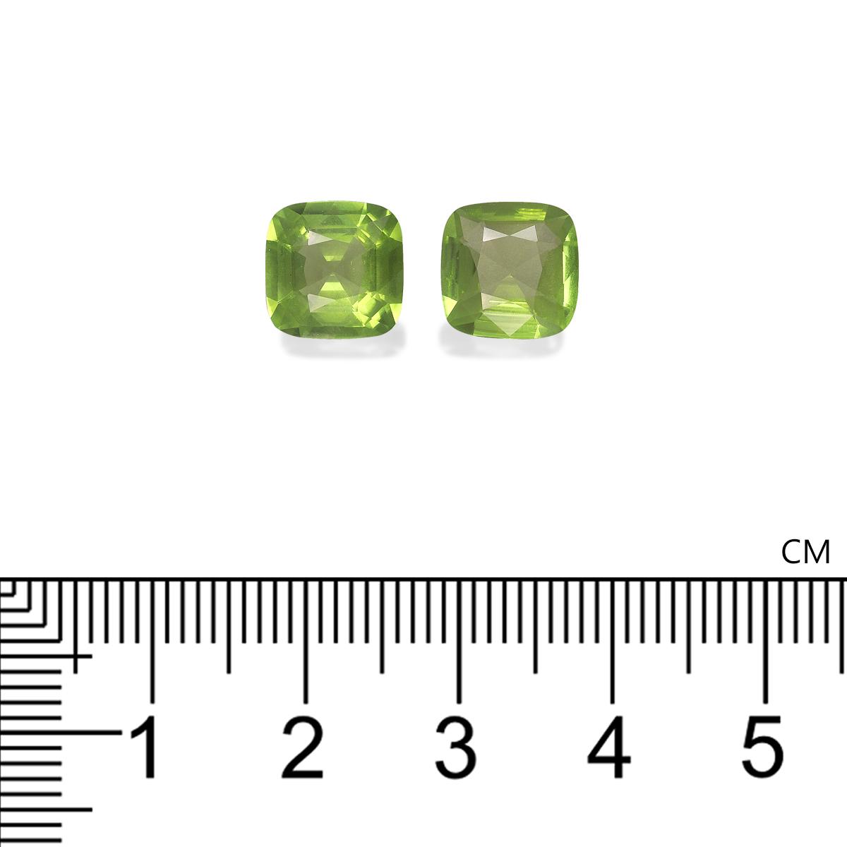 lime green peridot, 5.82ct cushion cut — view 4