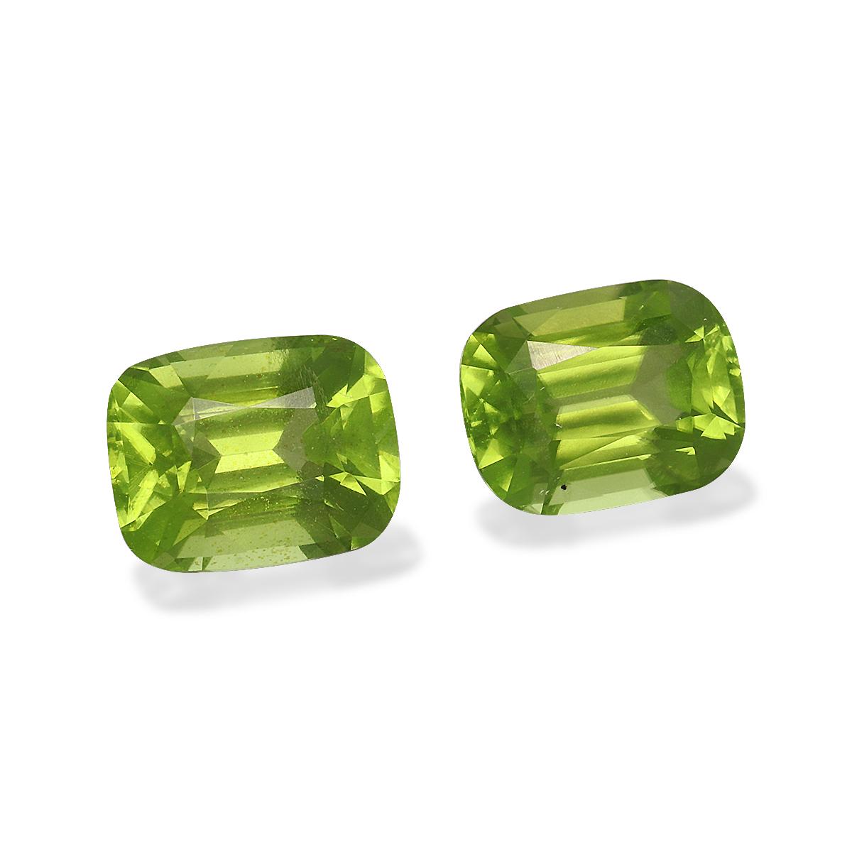 lime green peridot, 5.55ct cushion cut — view 3