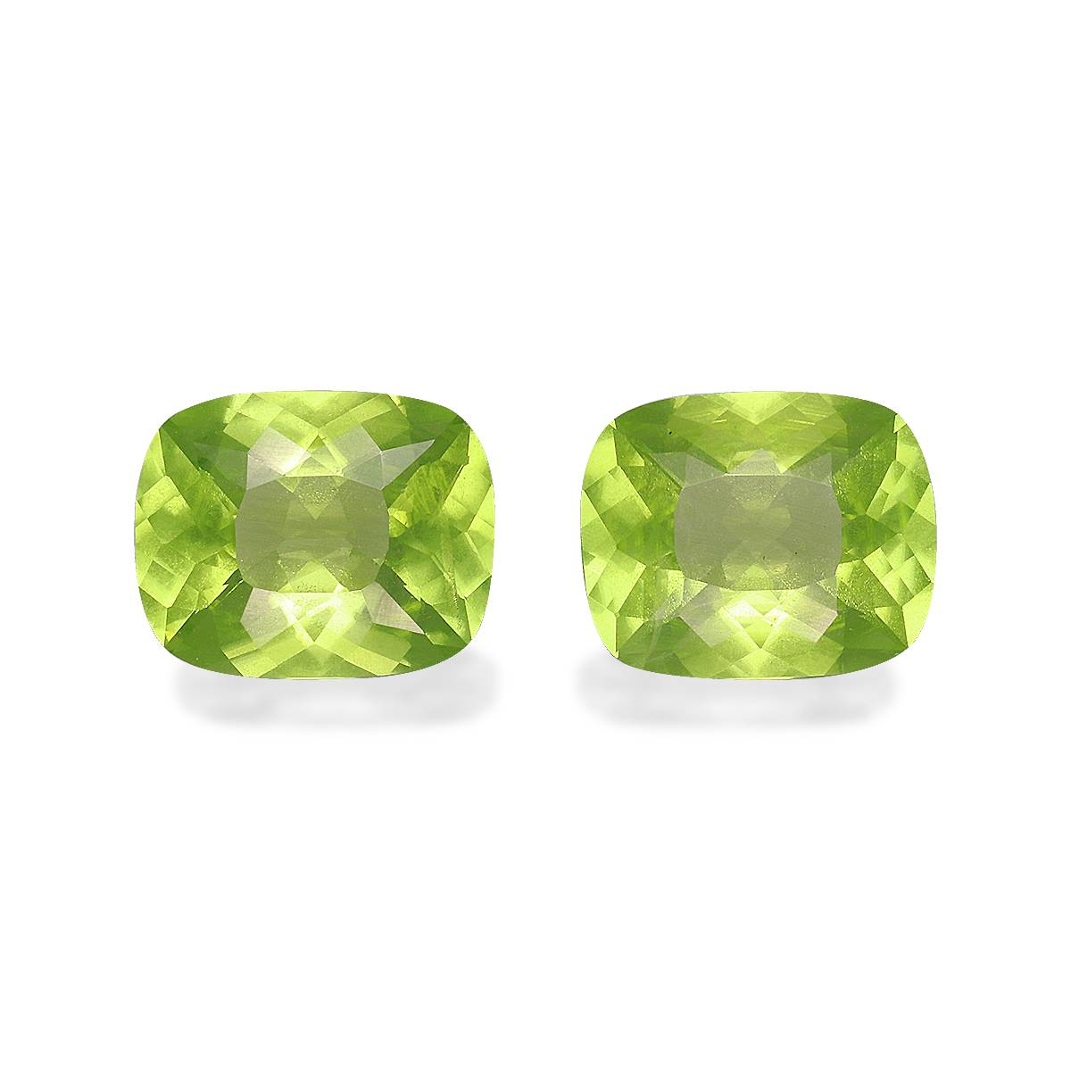 lime green peridot, 5.71ct cushion cut — main view