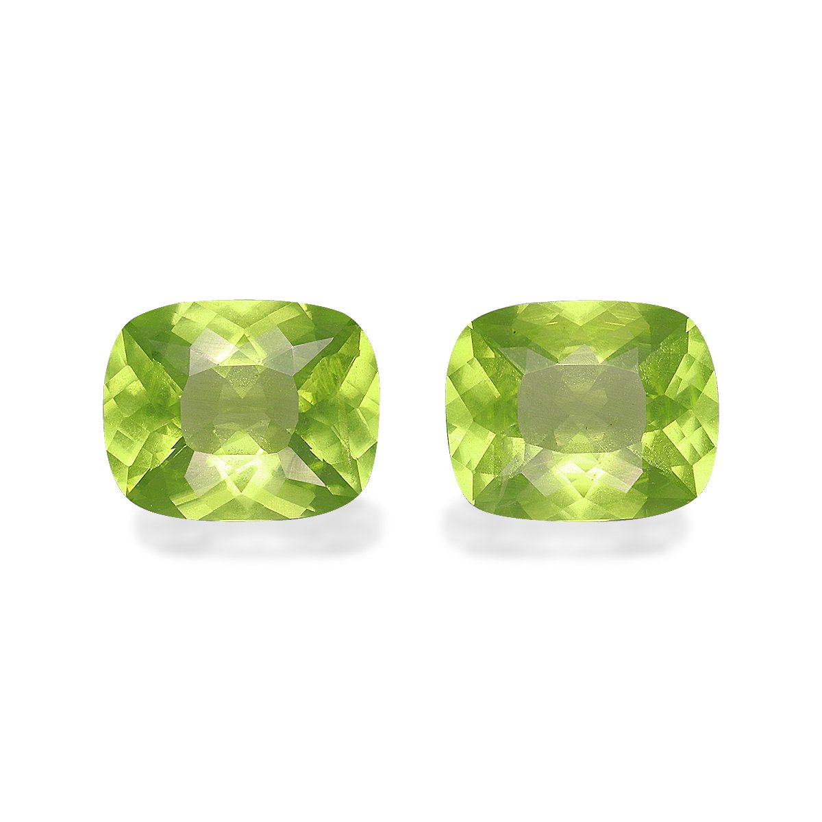 lime green peridot, 5.71ct cushion cut — main view